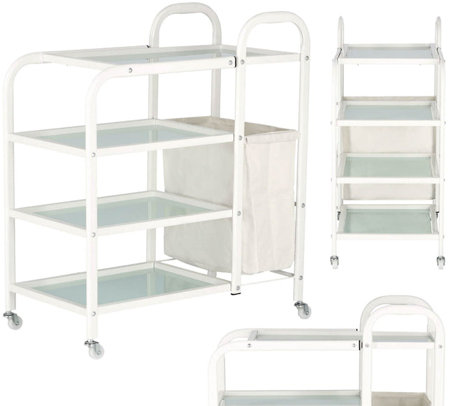 Kosmetologinis vežimėlis su krepšiu, baltas - Beauty Kit