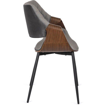 Krėslas DAKOTA, riešuto spalvos/pilkas aksomas - Beauty Kit