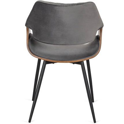 Krėslas DAKOTA, riešuto spalvos/pilkas aksomas - Beauty Kit