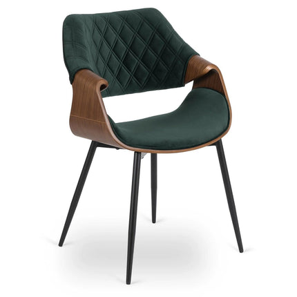 Krėslas DAKOTA, riešuto spalvos/žalias aksomas - Beauty Kit