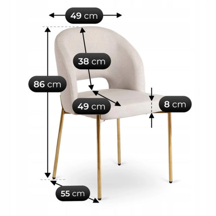 BROS kėdė, smėlio/aukso spalvos