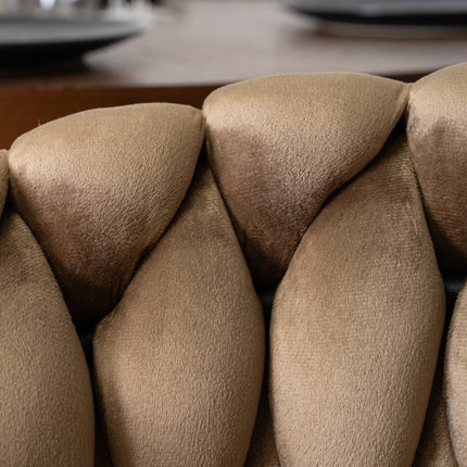 Стул ELENA BEIGE Velvet, бежевый велюр / черные ножки