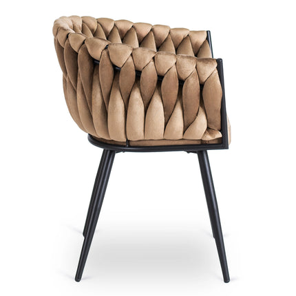 Стул ELENA BEIGE Velvet, бежевый велюр / черные ножки