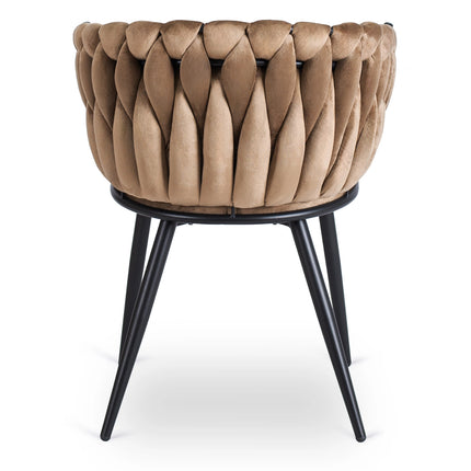Стул ELENA BEIGE Velvet, бежевый велюр / черные ножки