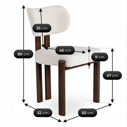 Стул Luisa Elite - серый велюр, деревянное основание