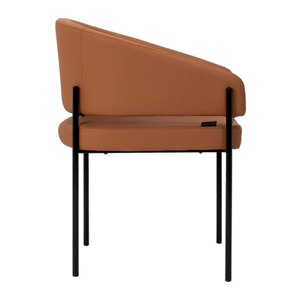 4RICO NOVO Waiting Room Chair with Armrests, Brown Eco Leather - close-up
