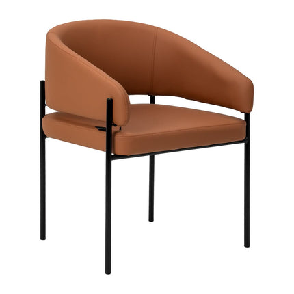 4RICO NOVO Waiting Room Chair with Armrests, Brown Eco Leather