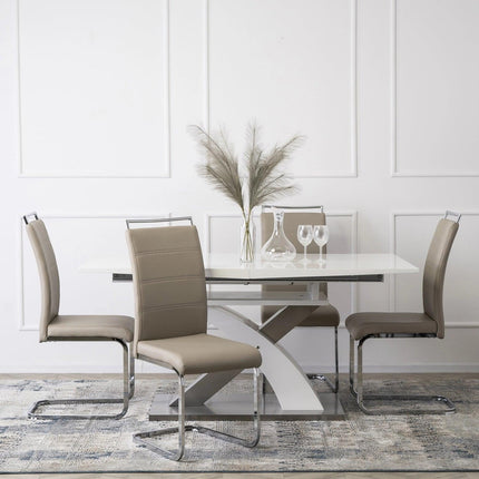 LOCA kėdė, smėlinės spalvos eko oda - Beauty Kit