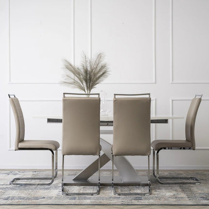 LOCA kėdė, smėlinės spalvos eko oda - Beauty Kit