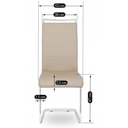 LOCA kėdė, smėlinės spalvos eko oda - Beauty Kit