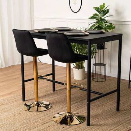 Makiažo kėdė ARCOS, juodas aksomas/auksinis pagrindas - Beauty Kit