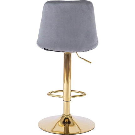 Makiažo kėdė ARCOS, pilkos spalvos aksomas/auksinis pagrindas - Beauty Kit