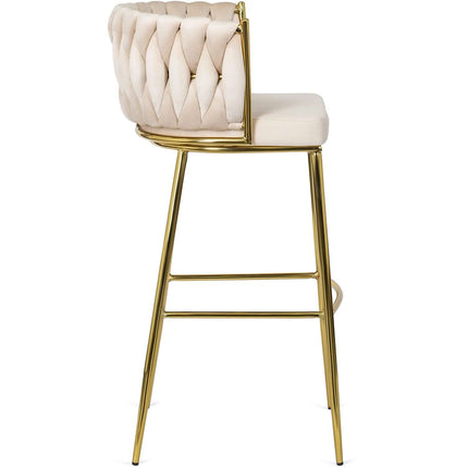 Makiažo kėdė FLORES 2, kreminis aksomas - Beauty Kit