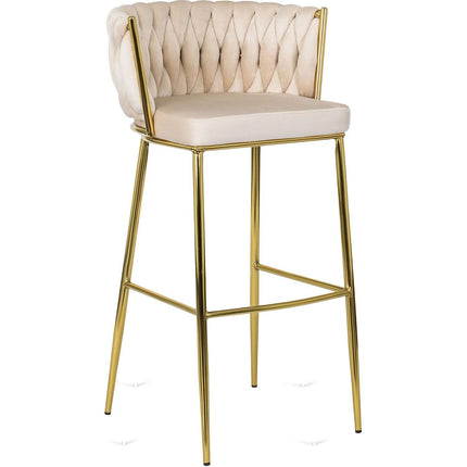 Makiažo kėdė FLORES 2, kreminis aksomas - Beauty Kit