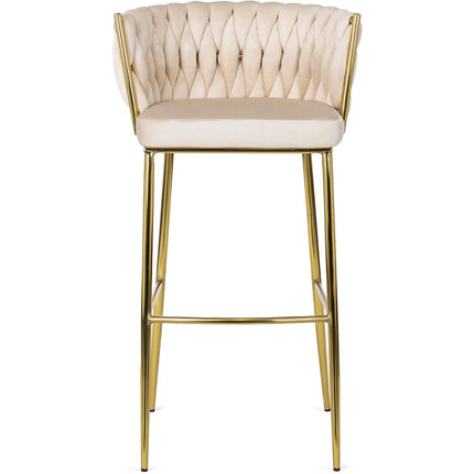 Makiažo kėdė FLORES 2, kreminis aksomas - Beauty Kit