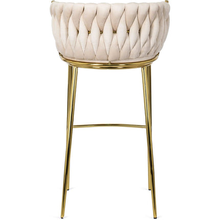 Makiažo kėdė FLORES 2, kreminis aksomas - Beauty Kit