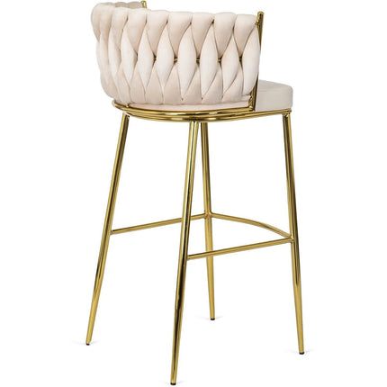 Makiažo kėdė FLORES 2, kreminis aksomas - Beauty Kit