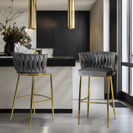 Makiažo kėdė FLORES 2, pilkas aksomas - Beauty Kit