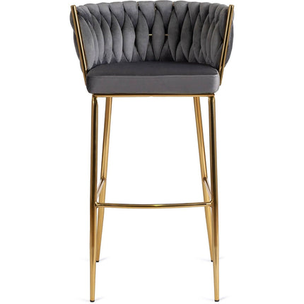 Makiažo kėdė FLORES 2, pilkas aksomas - Beauty Kit