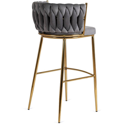 Makiažo kėdė FLORES 2, pilkas aksomas - Beauty Kit