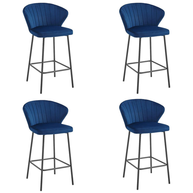 Makiažo kėdė GATTA, tamsiai mėlynas aksomas/juodos kojos, 3 vnt. - Beauty Kit