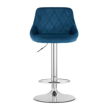 Makiažo kėdė KAST, tamsiai mėlynas aksomas, chromo pagrindas - Beauty Kit