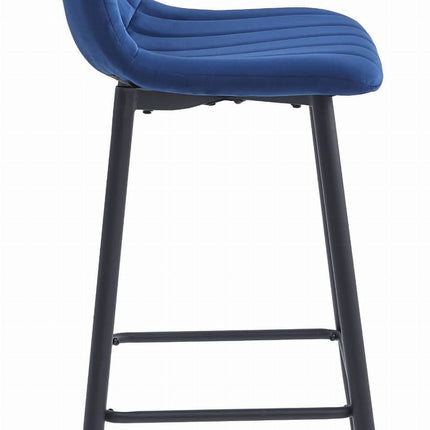 Makiažo kėdė POZZA, tamsiai mėlynas aksomas/juodos kojos - Beauty Kit