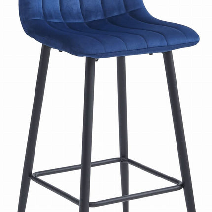 Makiažo kėdės POZZA, tamsiai mėlynas aksomas/juodos kojos, 3 vnt. - Beauty Kit