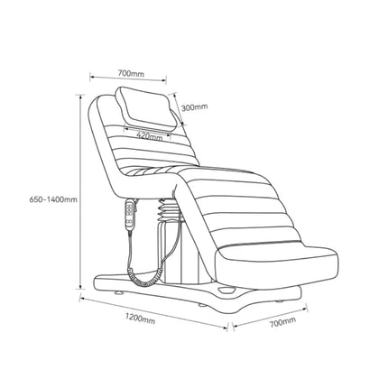 Elektrinis kosmetologinis gultas GRANDEUR 3 variklių, rudas