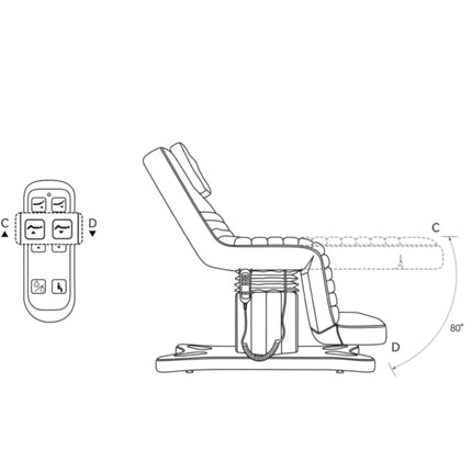 Elektrinis kosmetologinis gultas GRANDEUR 3 variklių, rudas