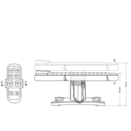 Elektrinis kosmetologinis gultas GRANDEUR 3 variklių, rudas