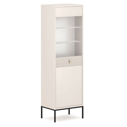 MARCOS aukšta vitrininė spinta – šviesiai rusva spalva - Beauty Kit