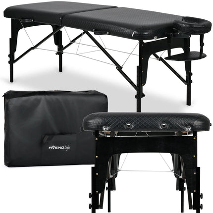 Masažo stalas sulankstomas ESTETIC BLACK 75 cm, juodas