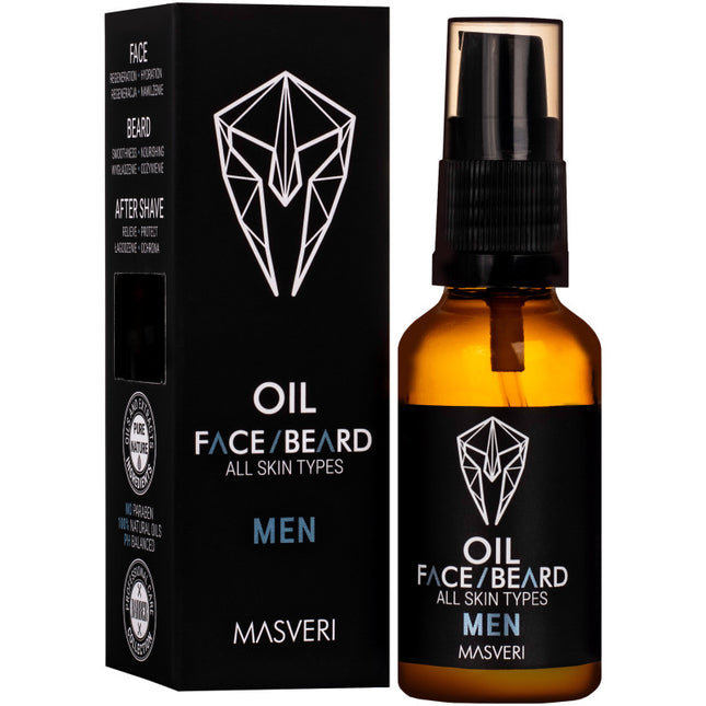 Masveri Face Beard Oil veido ir barzdos aliejus, 30ml