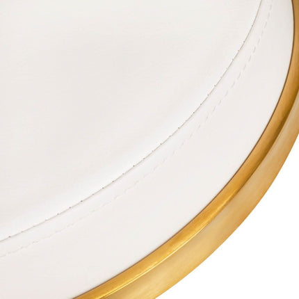 BeautyKit H4 WHITE GOLD balta meistro kėdė – 7 cm sėdynė, lengvai valoma eko oda, ideali intensyviam naudojimui salone