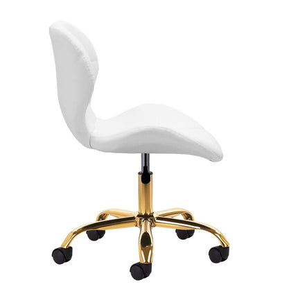 Profesionali 4RICO grožio salono meistro kėdė balta eko oda ergonomiška sėdynė