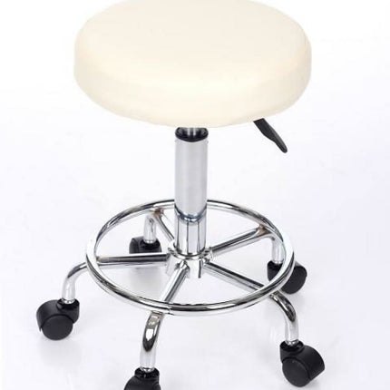 Meistro kėdė RESTPRO Round 2, kreminė (kosmetologo, masažuotojo kėdė) - Beauty Kit