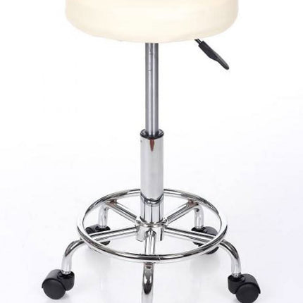 Meistro kėdė RESTPRO Round 2, kreminė (kosmetologo, masažuotojo kėdė) - Beauty Kit