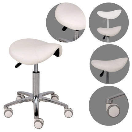 Meistro kėdutė balno tipo LILA PVC k501, balta