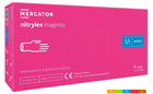 Vienkartinės nitrilinės pirštinės MERCATOR Nitrylex Pink, M dydis, be pudros