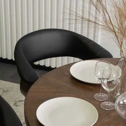 Mebel Elite Milan Elite kėdė – aukštos klasės salonų baldas juodai medinėje kombinacijoje