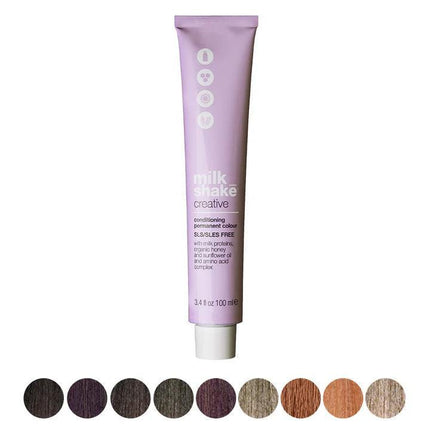 MILK SHAKE CREATIVE PERMANENT plaukų dažai 3.87 I 3 BV, moka violet dark brown WOOD - Beauty Kit