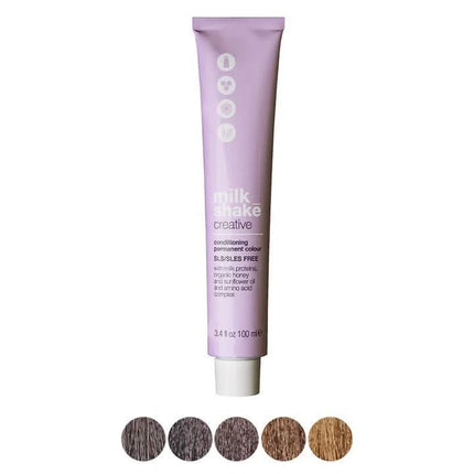 MILK SHAKE CREATIVE PERMANENT plaukų dažai 4.35 I 4 GM, golden mahogany medium brown COFFEE - Beauty Kit