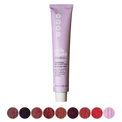 MILK SHAKE CREATIVE PERMANENT plaukų dažai 7.666 I 7 RRR, fire red medium blond RED - Beauty Kit