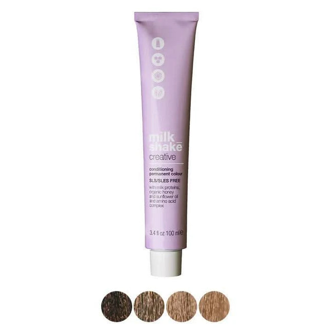 MILK SHAKE CREATIVE PERMANENT plaukų dažai 9.13 I 9 AG, ash golden very light blond BEIGE - Beauty Kit