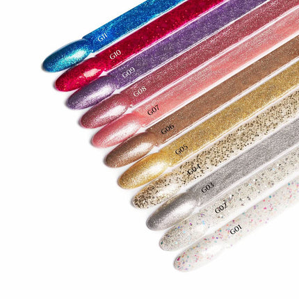 OCHO NAILS Glitter G14 5g – hibridinis lakas blizgančiam manikiūrui nagų priežiūrai