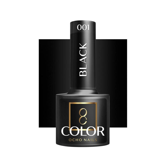OCHO NAILS hibridinis nagų lakas BLACK 002, 5g - Beauty Kit