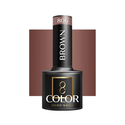 OCHO NAILS hibridinis nagų lakas BROWN 806, 5g - Beauty Kit