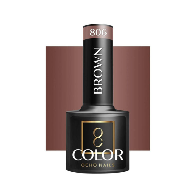 OCHO NAILS hibridinis nagų lakas BROWN 806, 5g - Beauty Kit