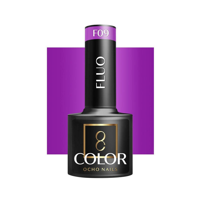 OCHO NAILS hibridinis nagų lakas FLUO F09 5g – fluorescencinis nagų lakas manikiūrui ir pedikiūrui